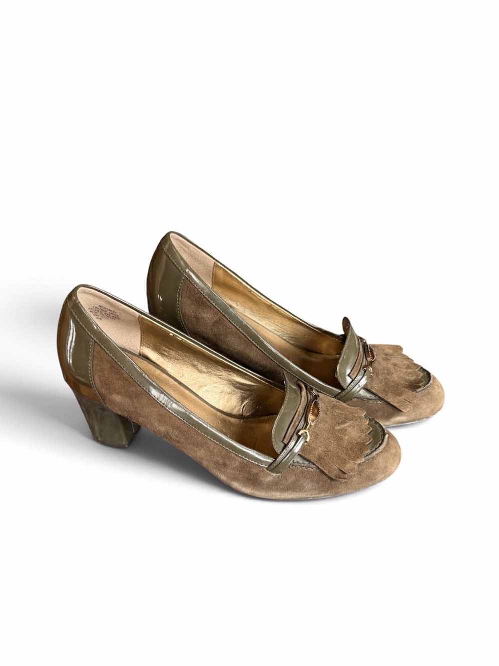 Bandolino Finley Olive Green Suede Loafer Pumps Sz 8.5